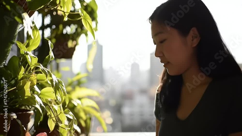 Young couple enjoying coffee in garden cafe