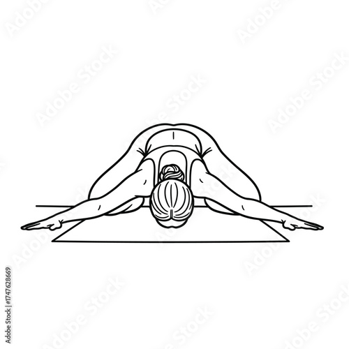 Illustration of a woman in knees to chest pose, a yoga asana for relaxation and spinal health