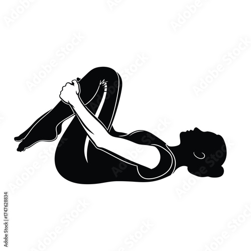 Vector art of line art of a woman sitting on a chair, legs crossed, looking to the side simple vector illustration
