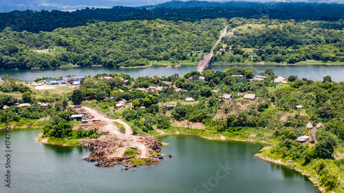 Aerial landscape view of area around Akua Yala in Babita de Perro, Panama, with 