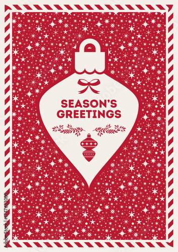 Seasons Greetings Ornament Card Design