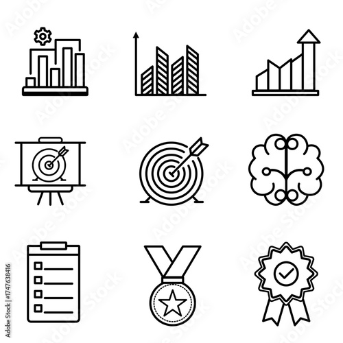 business icons set on vector format 