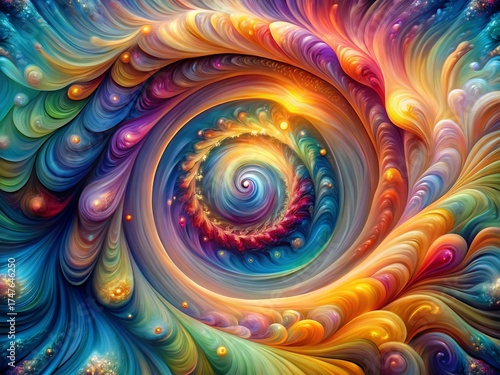 Colorful abstract spiral design