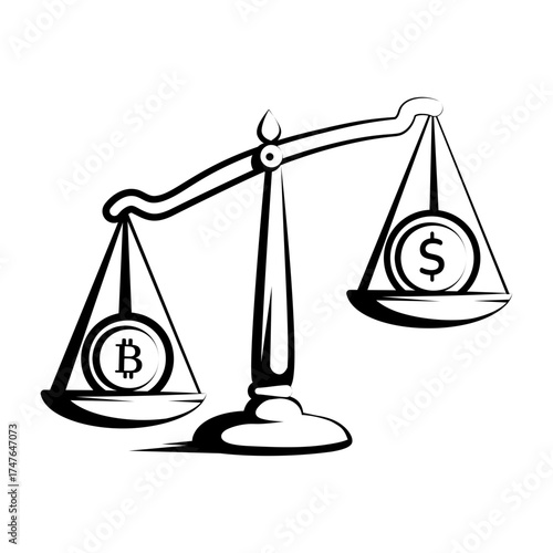 A doodle style icon showing balancing