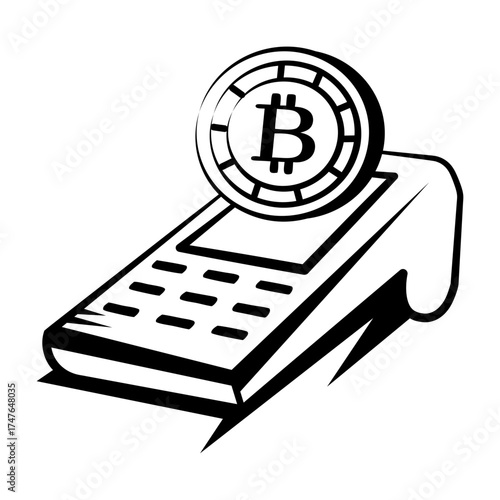 Hand drawn style icon depicting pos machine

