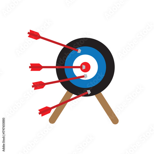 Red archery target icon.