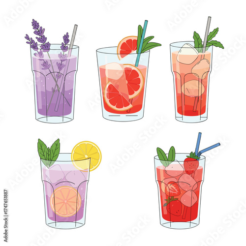 Five refreshing fruit flavored drinks perfect for summer days.