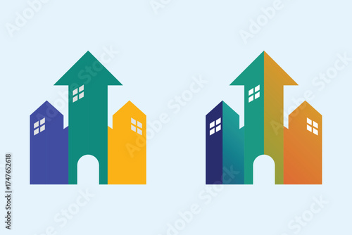 Modern Real Estate Growth Logo Design