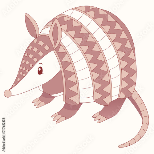 Armadillo illustration on a plain backdrop