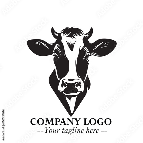 Old Man Logo Silhouette in Black on White Background in Classic Minimalist Vector Design for Branding