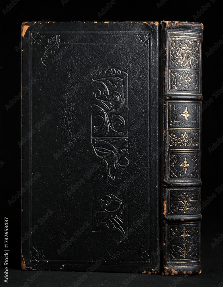 Fototapeta premium Antique book spine, embossed designs