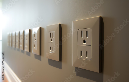 standard electrical outlet, its simple design a testament to modern functionality, is affixed to the wall, representing the essential connection of modern life.
