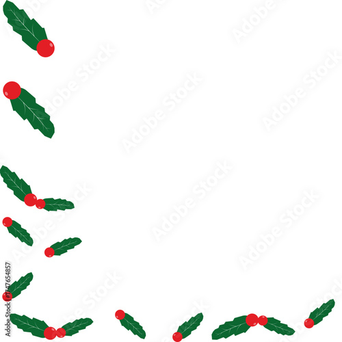 Chirstmas Holly Berry Corner