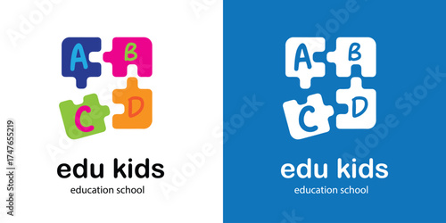 Children Logo Design for Fun and Learning Concept
