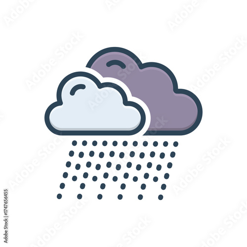 Color illustration icon for rainy