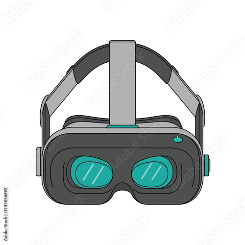 Sleek virtual reality headset illustration for exploring digital worlds and immersive gaming experiences