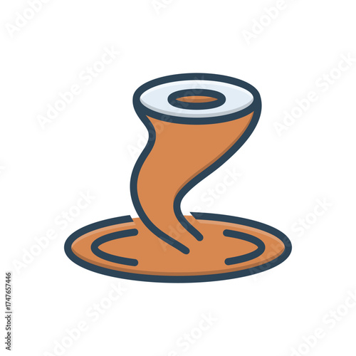 Color illustration icon for tornado