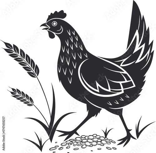 vector illustration of a rooster