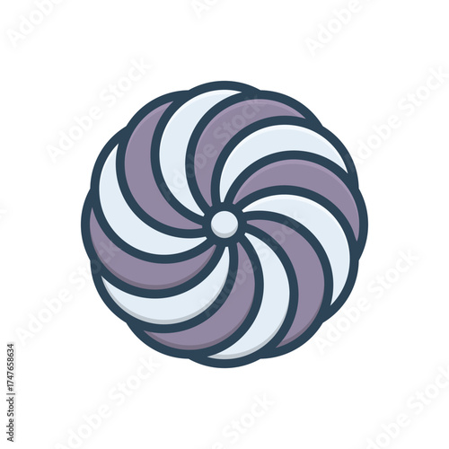 Color illustration icon for cyclone