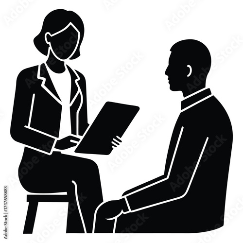 counselor  doing work on white background