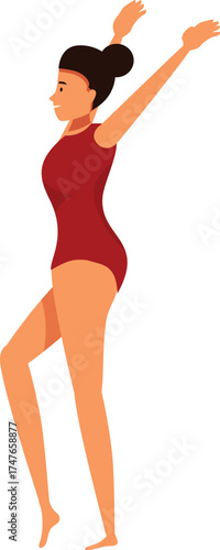 Female gymnast executing a graceful floor routine, showcasing flexibility and athleticism