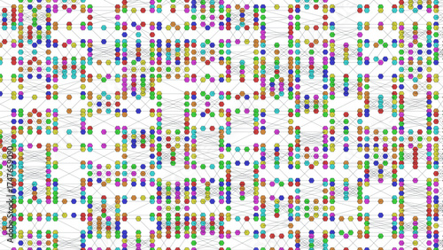 Colorful Number and Square Seamless Pattern Abstract Geometric Background