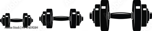 Set of dumbbells, representing fitness, exercise, and strength training in a simple design