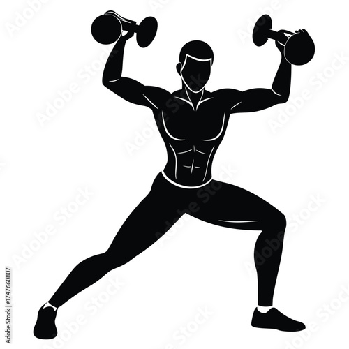 fitness trainer doing work on white background