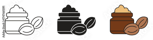 Shea butter icon set. Benefits skin care icon symbol, vector illustration .