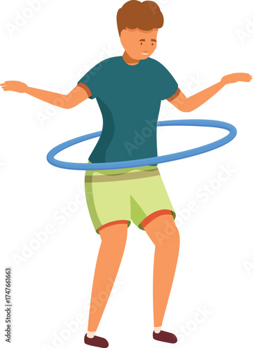 Person enjoying hula hooping, promoting active lifestyle, fitness, and playful movement