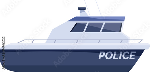 Police patrol boat safeguarding coastal waters, maintaining order and security in the maritime environment
