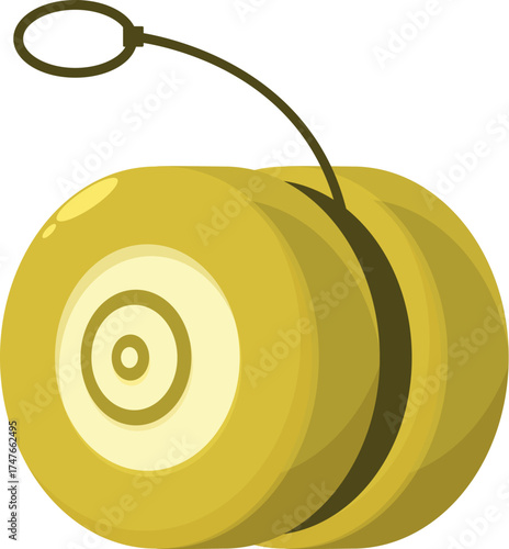 Classic yellow yo yo toy with string, perfect for playing and enjoying a fun pastime