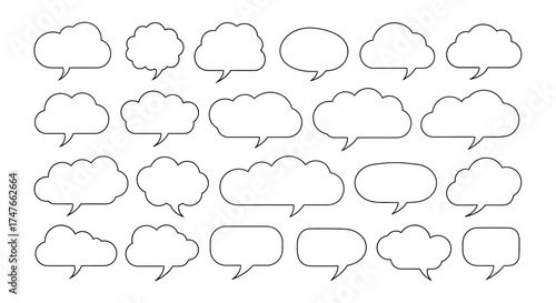 Variety of speech bubbles and thought clouds providing creative vector elements