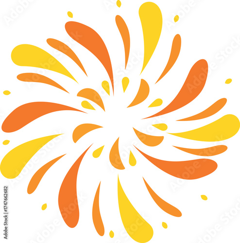 Colorful fireworks exploding, creating a vibrant and celebratory spectacle against a white background