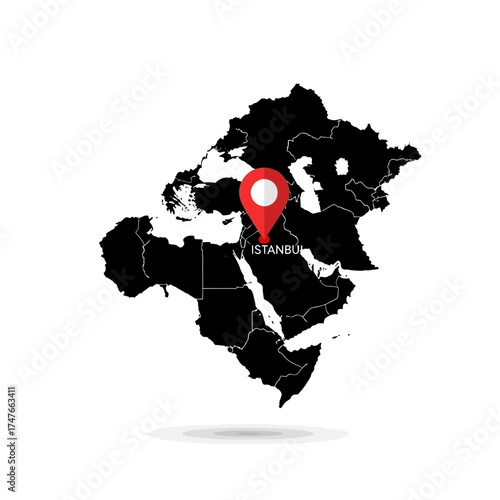 Geopolitical mapping visualization highlighting Istanbul's pivotal role in Eurasia connectivity