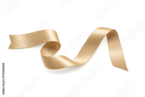 Golden satin ribbon flowing in elegant swirl