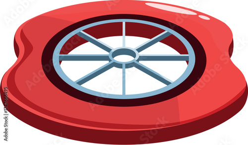 Balancing disc with grey spokes improving stability and coordination during fitness training