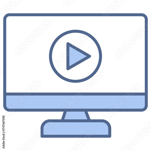 Online Course Blue Icon