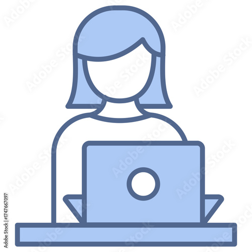 Distance Learning Blue Icon