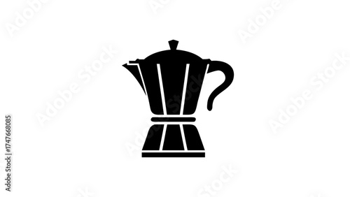 Brewing excellence Italian style with a classic Moka pot icon, perfect for cafe menus, coffee lovers, and creating a warm, inviting atmosphere