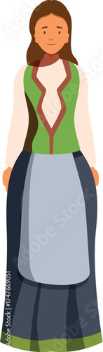 Norwegian woman wearing a traditional costume called bunad, showcasing rich cultural heritage and pride