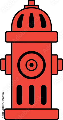 Vintage red fire hydrant classic street fixture safety equipment vector