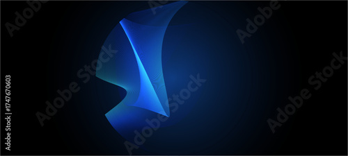 A glowing circular digital orb with intricate blue and purple details and radiating beamsblue abstract background