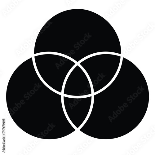 venn diagram vector icon on white background