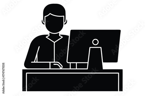 web developer doing work on white background