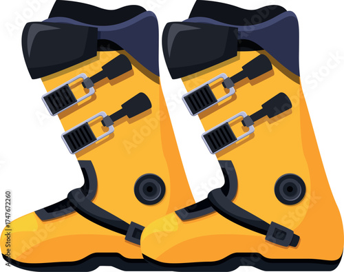 Stylish and functional ski boots providing warmth and support for winter sports enthusiasts
