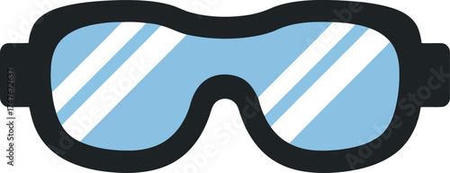 Modern ski goggles snowboarding safety eyewear winter sports gear vector