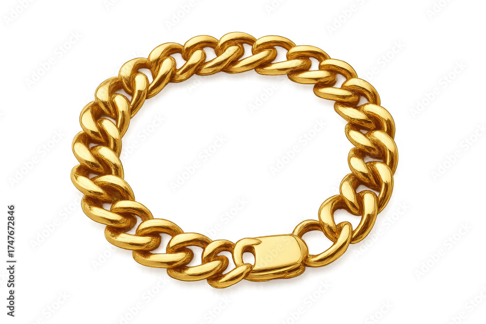 Obraz premium Golden cuban link bracelet representing luxury and wealth