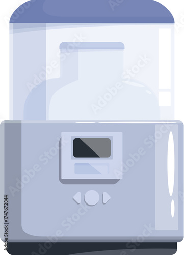Yogurt maker machine fermenting milk in a glass jar, making homemade probiotic food