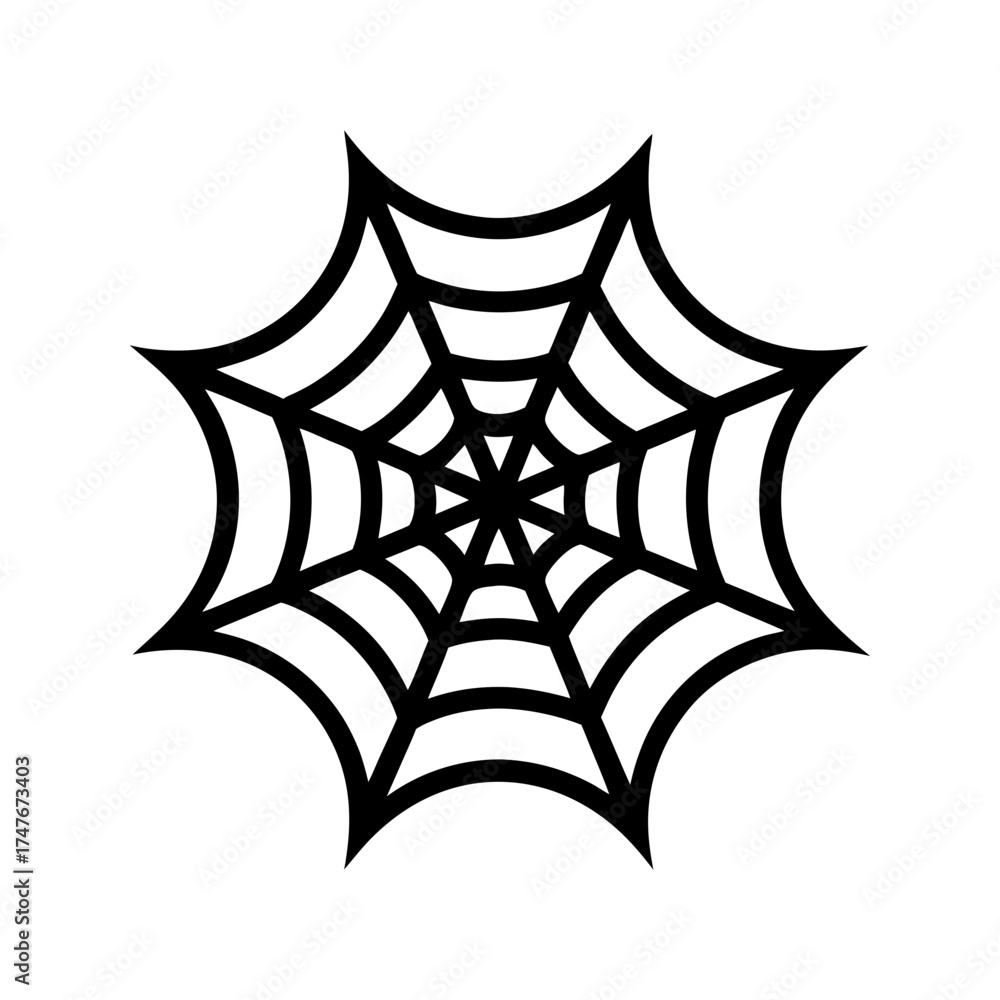 Naklejka premium a spider web sillhouette vector icon on white bac.svg